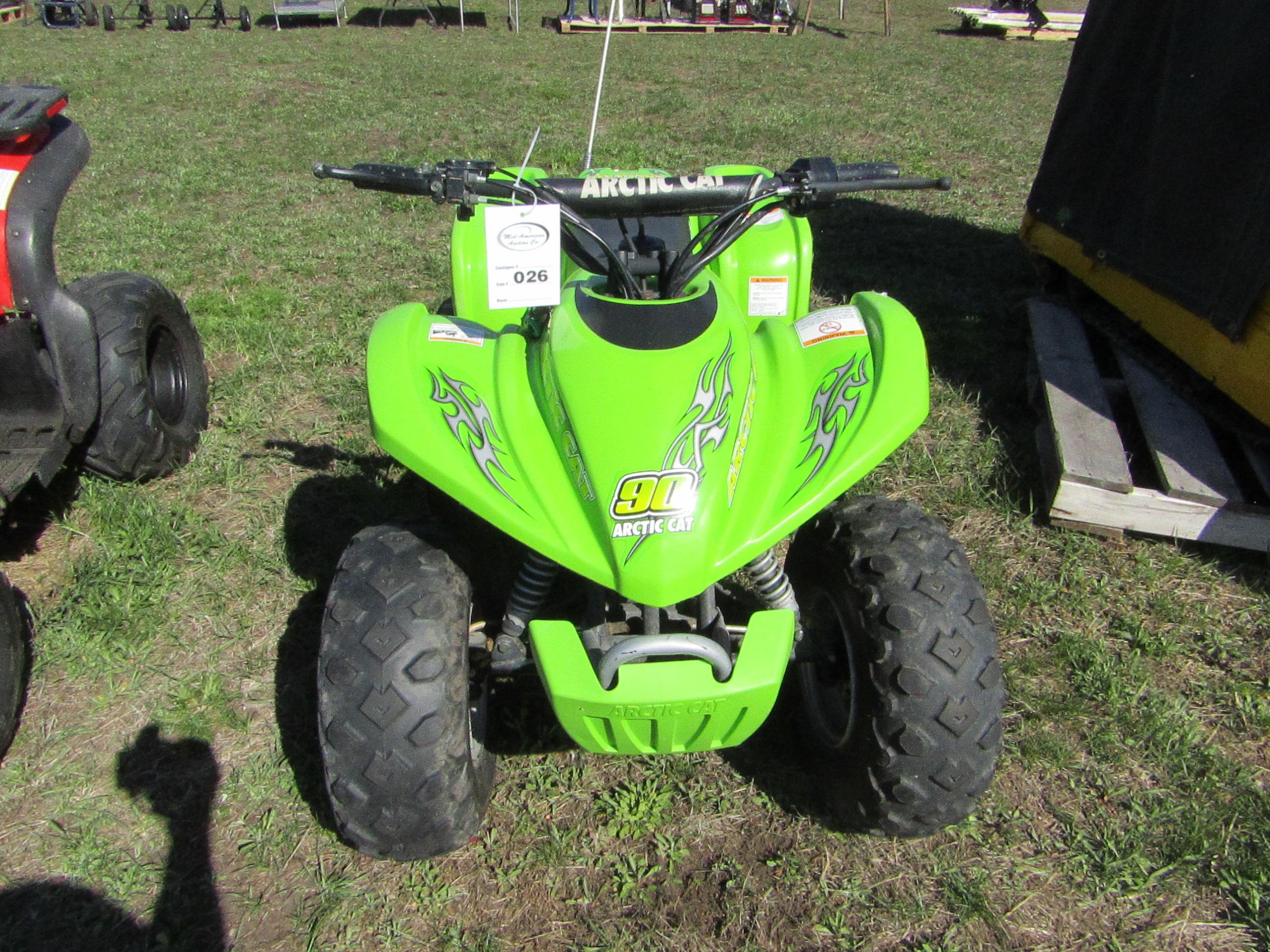 26. 2005 ARCTIC CAT NC 90 4 WHEELLER, TWO WHEEL DRIVE, VIN# RILWA09C55A0040