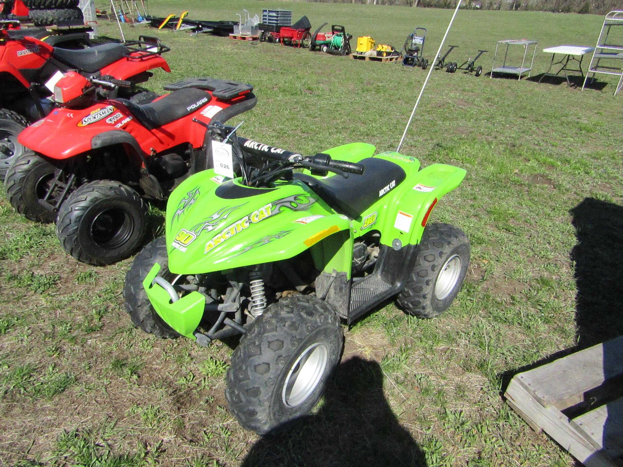 26. 2005 ARCTIC CAT NC 90 4 WHEELLER, TWO WHEEL DRIVE, VIN# RILWA09C55A0040