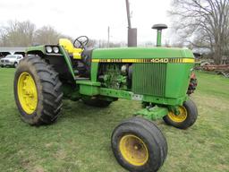 151. UNIQUE 1980 JOHN DEERE MODEL 4040 DIESEL TRACTOR, OPEN STATION, POWER