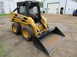 185. JOHN DEERE MODEL 6675 DIESEL SKID STEER LOADER, AUXILIARY HYD. OUTLETS