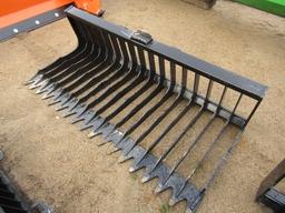 1006. 435-1204. UNUSED 71 INCH SKID LOADER SKELETON STYLE ROCK BUCKET, TAX