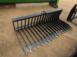 1006. 435-1204. UNUSED 71 INCH SKID LOADER SKELETON STYLE ROCK BUCKET, TAX