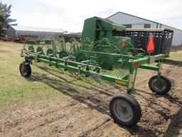 1331. NICE FRONTIER MODEL WR2012E 12 WHEEL V RAKE ON HYDRAULIC CART, ONE OW