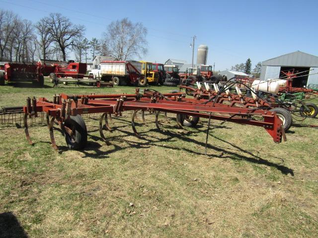 1374. IH Model 55 16 Shank Pull Type Chisel Plow with Morris 3 Bar Harrow