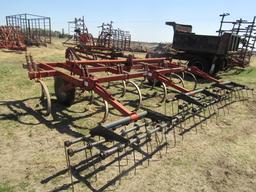 1374. IH Model 55 16 Shank Pull Type Chisel Plow with Morris 3 Bar Harrow