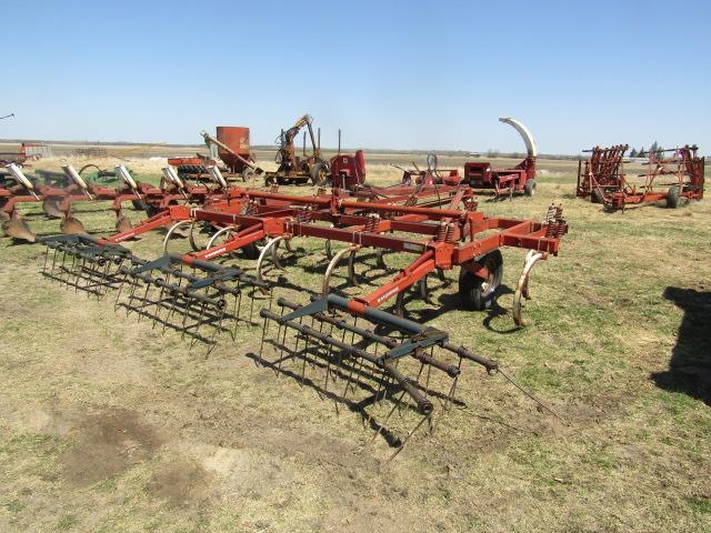1374. IH Model 55 16 Shank Pull Type Chisel Plow with Morris 3 Bar Harrow