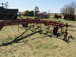 1374. IH Model 55 16 Shank Pull Type Chisel Plow with Morris 3 Bar Harrow