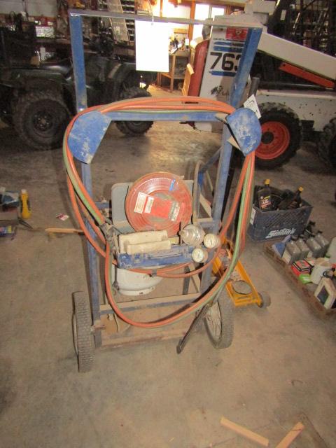 1512. ACETYLENE TORCH CART WITH TIPS AND 20# LP TANK