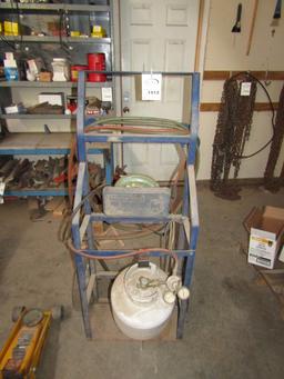 1512. ACETYLENE TORCH CART WITH TIPS AND 20# LP TANK