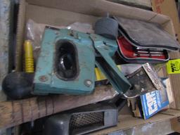 1666. 3 FLATS INC. SQUARE, ADJUSTABLE WRENCHES, STAPLE GUNS, FILES AND MORE