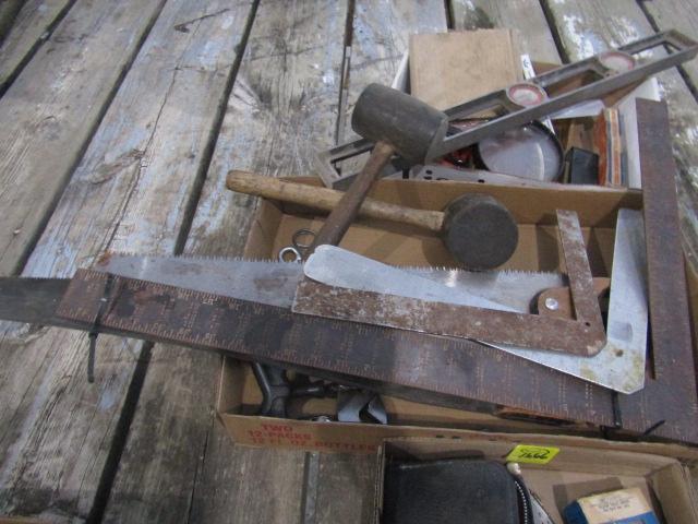 1666. 3 FLATS INC. SQUARE, ADJUSTABLE WRENCHES, STAPLE GUNS, FILES AND MORE