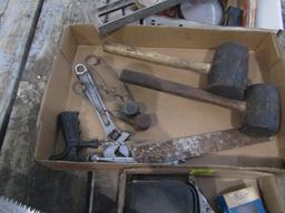 1666. 3 FLATS INC. SQUARE, ADJUSTABLE WRENCHES, STAPLE GUNS, FILES AND MORE