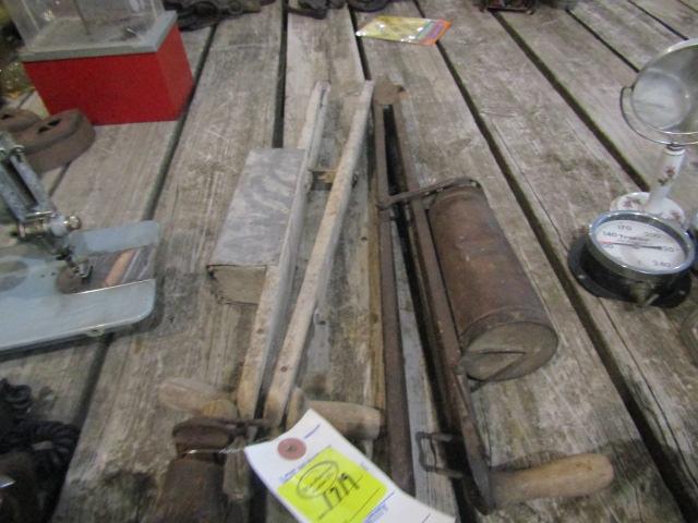 1719. HAND CORN SHELLER AND 2 HAND CORN PLANTERS