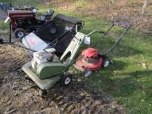 1466. TURF-TILL FRONT TINE 5 H.P. GARDEN TILLER AND TORO POWER MOWER, NOT S