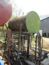 1476. 300 GALLON FUEL BARREL ON STAND WITH FILTER & HOSE