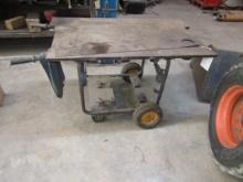 1496. SHOP BUILT ROLLING STEEL WELDING TABLE, 43” X 27.5”