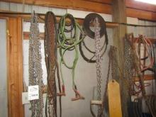 1515. WALL OF MISC. CHAINS, SAWS AND MISC. STEEL
