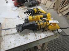 1535. DEWALD CORDED SAWZALL, SCREW GUN, DEWALT 18V DISC GRINDER -NO BATTERY