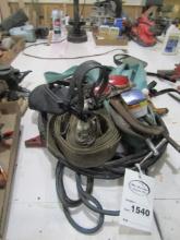 1540. C-CLAMPS, RATCHET STRAP, JUMPER CABLES