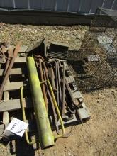 1552. NAIL BARS, POST POUNDER, WHEEL CHOCK AND MORE