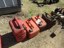 1555. 2 BOAT REMOTE FUEL TANKS AND (2) SMALL FUEL CANS