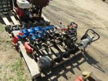1556. (2) GAS POWERED AND 4 HAND ICE AUGERS