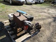 1558. HONDA 8.0 H.P GAS ENGINE WITH SHOP BUILT HYDRAULIC UNIT WITH ONE SNAP