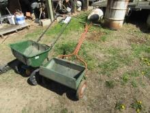 1559. (2) WALK BEHIND LAWN FERTILIZER SPREADERS