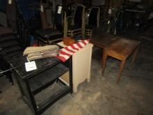1591. ASSORTMENT OF HOUSEHOLD TABLES AND MISC.