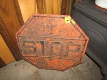 1617. THROUGH -STOP HIGHWAY SIGN