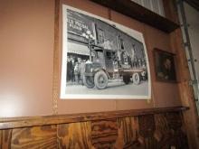 1621. PHOTO OF GOLD MEDAL FLOUR TRUCK IN PARADE AND OLD PRINT OF BAKER CIRC