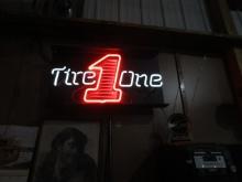 1623. TIRE ONE LIGHTED SIGN – 17” X 34”
