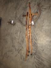 1633. WALKING STICKS & SMALL WOODEN YOKE