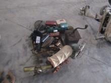 1636. COFFEE GRINDER, OLD BB MIT, COVERED WAGON, METAL PLANE MUSIC BOX AND