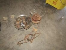 1641. TRAP & SEVERAL TRAILER HITCH BALLS