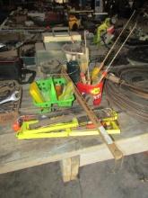 1670. TIP UPS, COLEMAN LANTERN, TACKLE BOXES