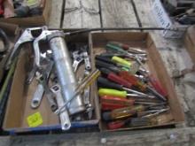 1697. (2) FLATS PISTON GRIP GREASE GUN, ADJUSTABLE WRENCHES, NUT DRIVERS