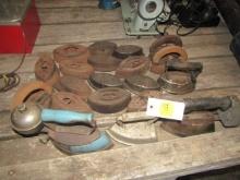 1722. LARGE GROUP OF SAD AND GAS IRONS