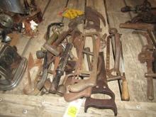 1727. NAIL BARS, RIVETER, OLD TOOLS