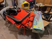 1744. MISC. HUNTING CLOTHING AND TILE CUTTER