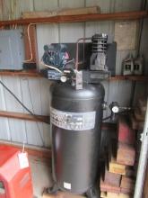 1828. CAMPBELL HAUSFELD 6 H.P 220V VERTICAL AIR COMPRESSOR, NEW MOTOR