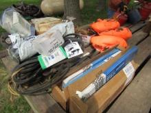 1859-A. GROUP OF CUB CADET PARTS INCLUDING: BLADES, BELTS, PULLEYS , MUFFLE