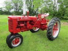 1877. 1950 FARMALL MODEL C GAS TRACTOR, NARROW FRONT, 12.4 X 36 INCH TIRES,
