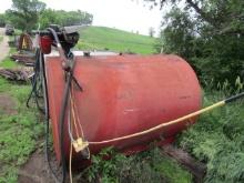 1617. 500 GALLON FUEL BARREL WITH ELECTRIC METER PUMP