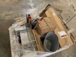 Pallet of mixed merchandise, to include but not limited to: downspout extension, toaster, slow cooke