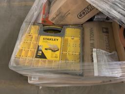 Pallet of mixed merchandise, to include but not limited to: Blower, hardware organizer, food chopper