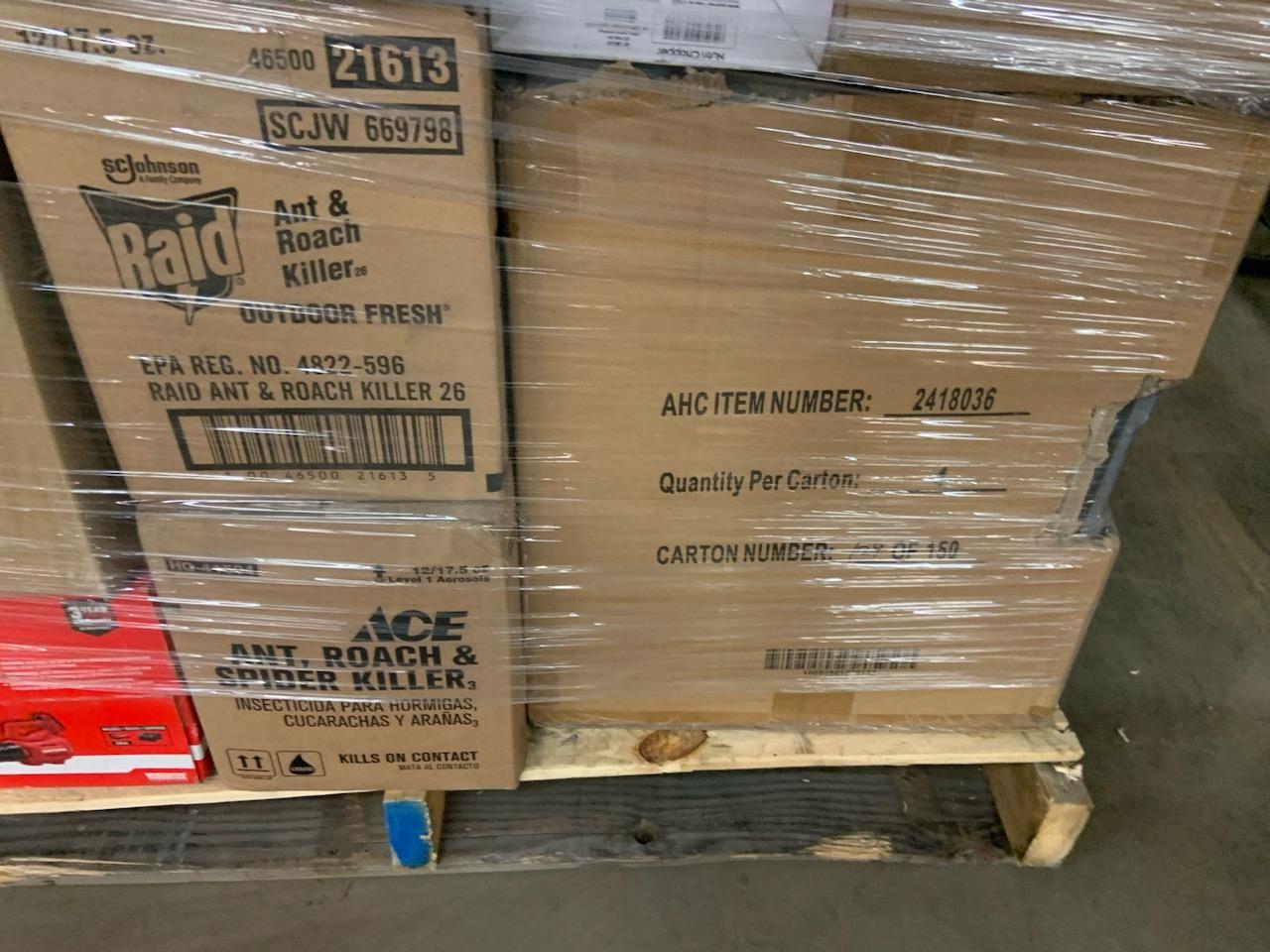 Pallet of mixed merchandise, to include but not limited to: Blower, hardware organizer, food chopper