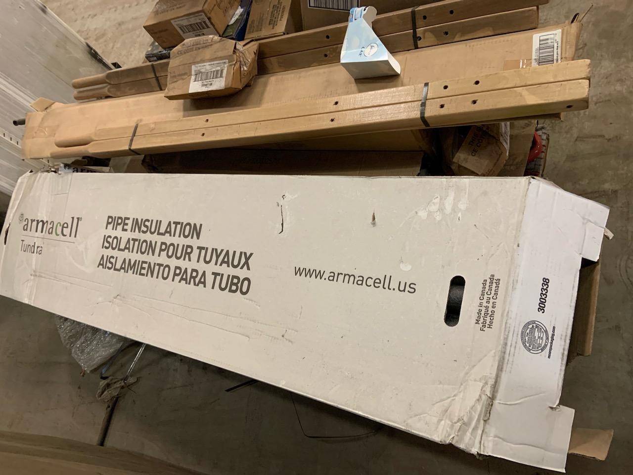 Pallet of mixed merchandise, to include but not limited to: String lights, pipe insulation, car air
