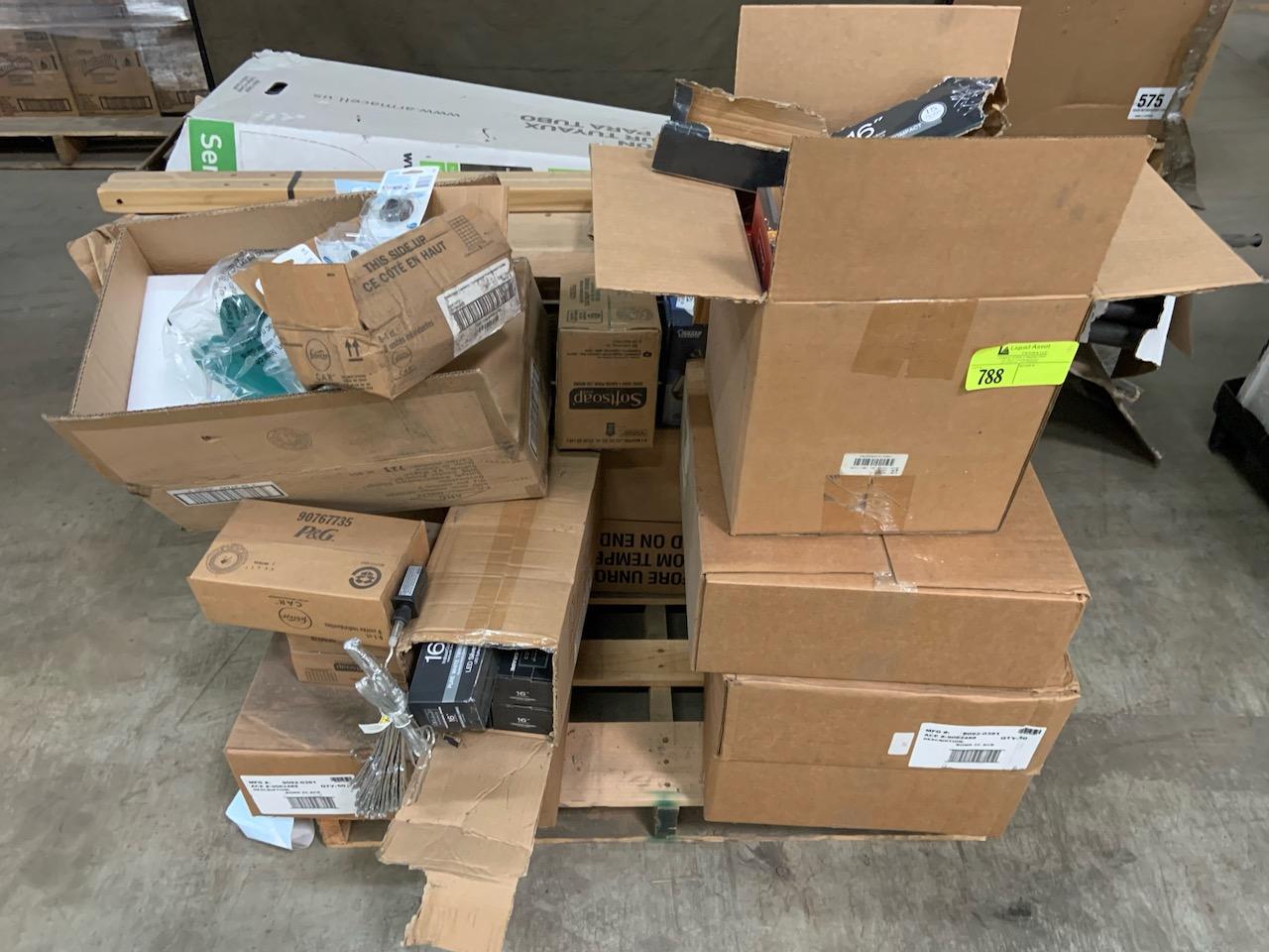Pallet of mixed merchandise, to include but not limited to: String lights, pipe insulation, car air