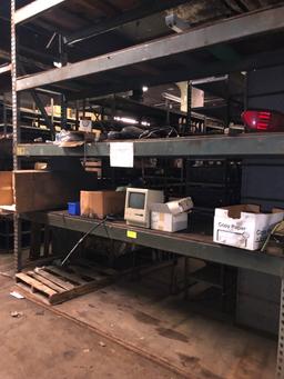 Parts on shelf, box peg hooks. No shelving